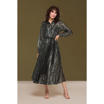 Kelly Jurk Donker Metallic