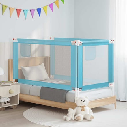 Barrière de lit pour tout-petit Bleu 150 x 25 cm Tissu