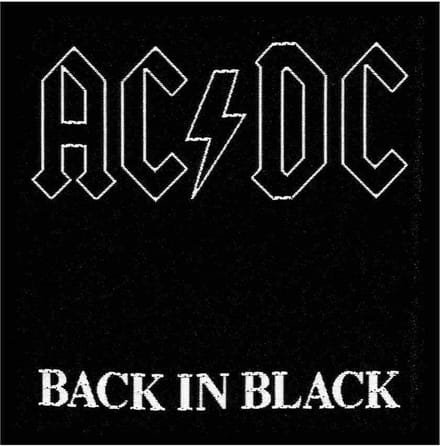 AC/DC - Back In Black Patch - Zwart