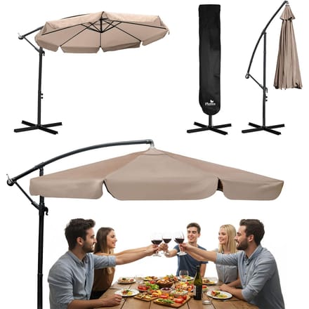 Opvouwbare tuinparasol, 8 segmenten, 350 cm, met hoes Plonos PL-881