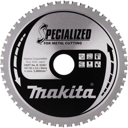 Makita 185 x 30 mm 48-tands Cirkelzaagblad Staal | Specialized - B-33451