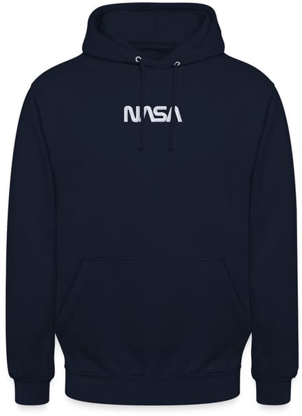 NASA Logo Wit Borduurwerk Hoodie Unisex