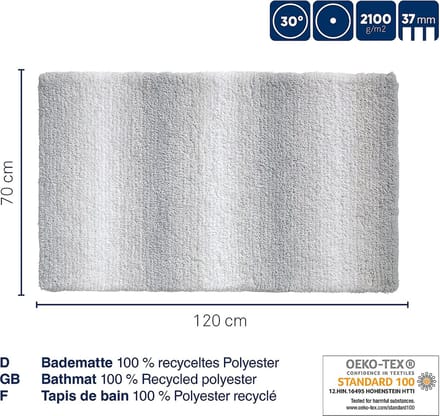 Badmat, 120 x 70 cm, Polyester, Jade Groen - Kela | Ombre