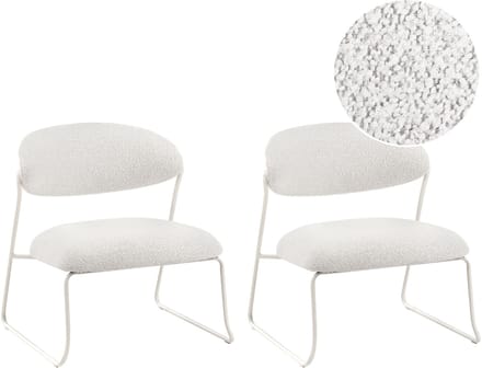 KOLSVA - Set van 2 fauteuils - Gebroken wit - Polyester