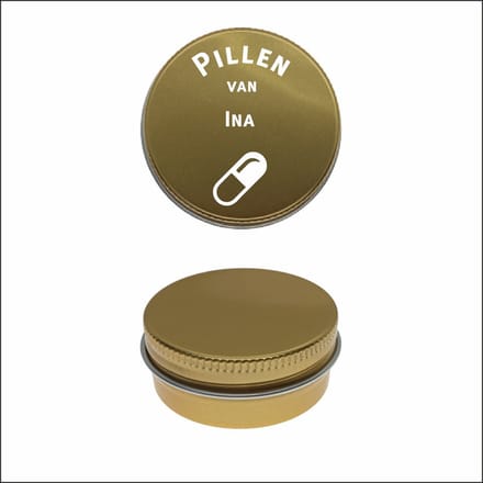 Pillen Blikje Met Naam Gravering - Ina