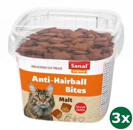 Sanal cat hairball bites cup 3x 75 gr