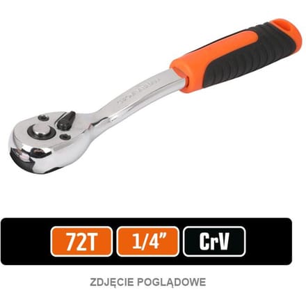 Ratelsleutel 1/4" 72T CRV - Teger