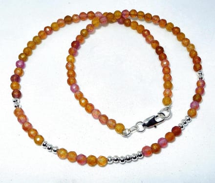 Natuurlijk Agaat Collier wit verguld