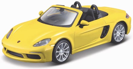 Bburago Porsche 718 - Modelauto - Schaal 1:32 - Geel