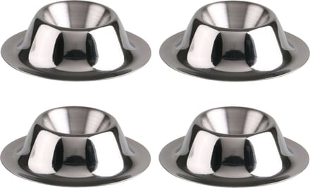 Eierdopjes - 8x - zilver - RVS /metaal - Dia 8 cm - brede onderzijde