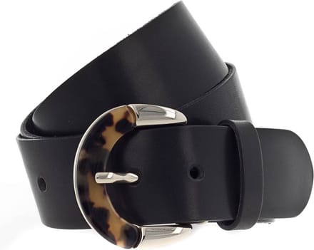 b.belt Leren Riem Carmen Belt W75 Black Zwart