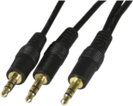 DELTACO MM-17A, Verloop van 1x naar 2x 3.5mm (Male) stereojack, 3m