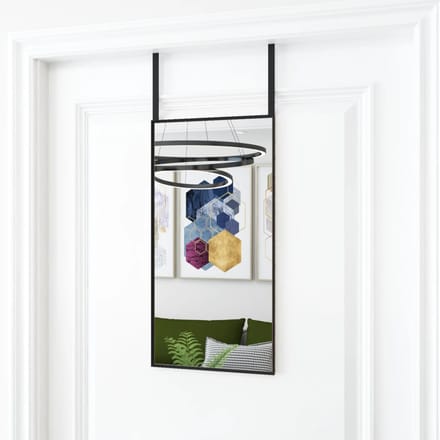 vidaXL - Deurspiegel - 30x60 - cm - glas - en - aluminium - zwart