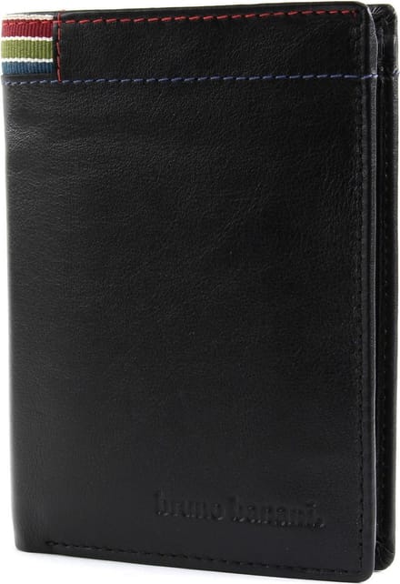 bruno banani Leren Portemonnee Wallet Black Zwart