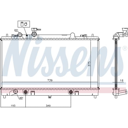 Radiator, motorkoeling NISSENS 62465A