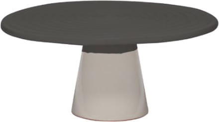 Dutchdeluxes - Gebakken keramiek - Taartplateau - Medium - 25 cm diameter - Grijs/wit