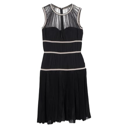 Alexander McQueen knielange jurk in zwart polyamide