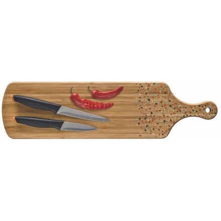 Richardson Sheffield Bamboo Terrazzo snijplank met schil- en huishoudmes