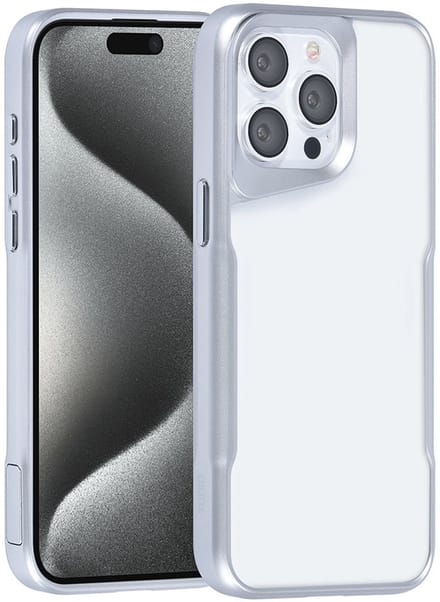 TUNIQ telefoonhoesje voor Apple iPhone 15 Pro Max - Siliconen backcover - Zilver
