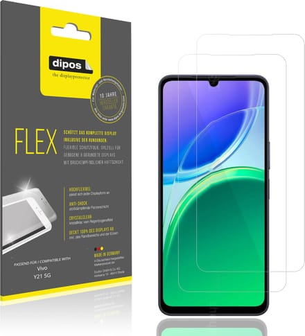 dipos – 2x Beschermfolie geschikt voor Vivo Y21 5G | 3D Full Cover Screenprotector | 100% Passend