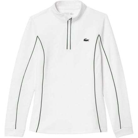 Lacoste Tennissweater met kwartrits voor dames (Wit, Groen)