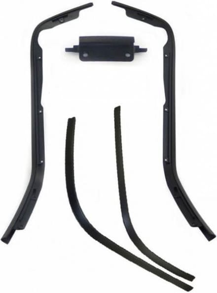 Sierstripset beenschild en treeplank Vespa Primavera, Sprint 5 delig mat zwart