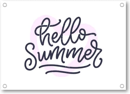 Hello Summer! - Tuinposter 70x50 - Wanddecoratie - Besteposter - Tekstposters