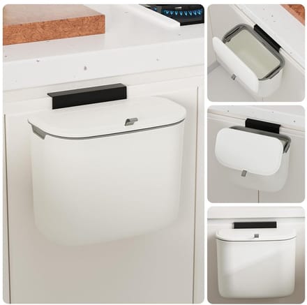 Keuken Compostbak - Kleine Afvalbak - Geurloos Afval - Semi-automatisch Deksel - 7 Liter - Wit