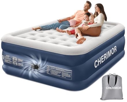 2 Persoons Luchtbed met Ingebouwde Pomp - Opblaasbaar Matras voor Gasten, 203x152x46cm