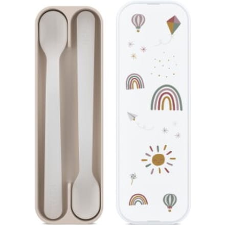 Mepal Mio Babylepel - Set van 2 - Lange steel - Kinderservies - Sunshine & Rainbow