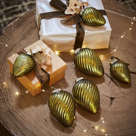 LOBERON Kerstversiering set van 6 Salema groen