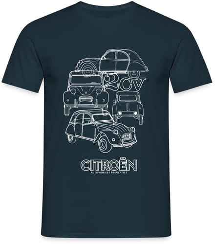Citroën 2CV Modellen Schetsen T-Shirt Heren