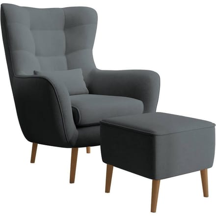 Fauteuil met hocker Verdiro velvet | NADUVI Collection