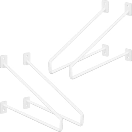 Set van 2 muurbeugels Plankdrager 2x 265 x 180 mm wit staal ML design