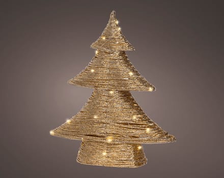 Gouden kerstboom met 30 LED's en timer – 40 cm hoog, voor binnengebruik