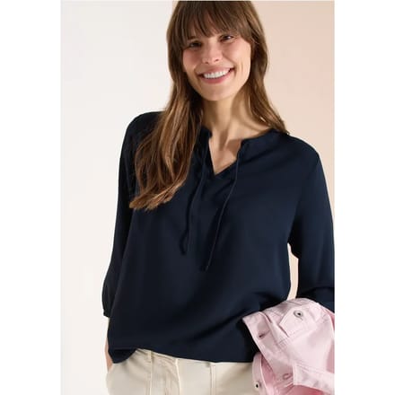 3/4-mouwen blouse met gespleten hals