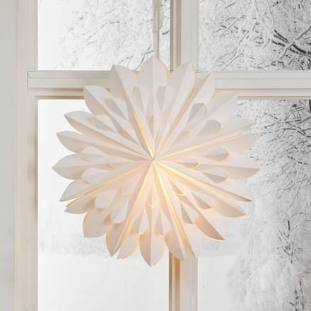 STAR TRADING Decoratieve ster Cliff, papier, zonder fitting wit Ø 60cm