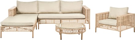 CALASETTA - Loungeset 4-zits - Beige - Rechtszijdig - PE rotan