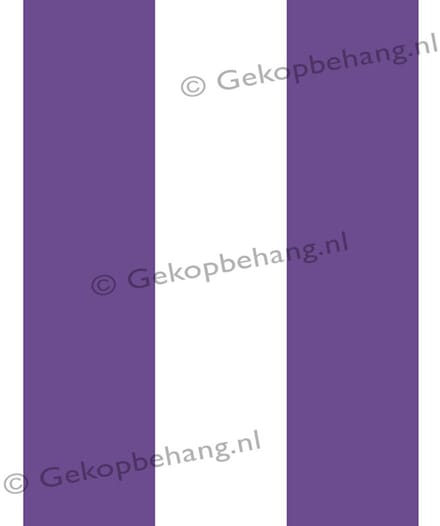 INGK Behang - Thomas - streep wit/paars