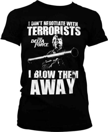 The Delta Force Dames Tshirt -M- I Blow Terrorists Away Zwart