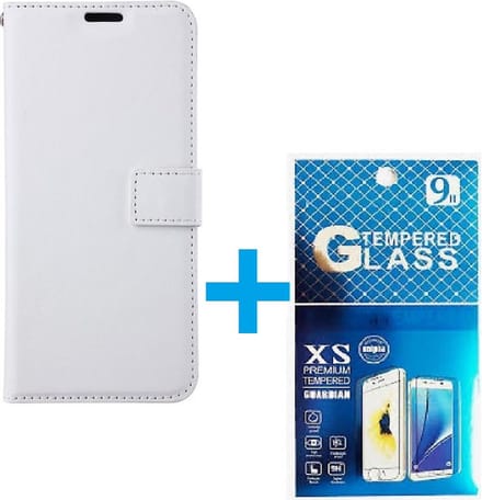 Portemonnee Book Case Hoesje + 2x Screenprotector Glas Geschikt voor: Nokia G11 & G21 - wit