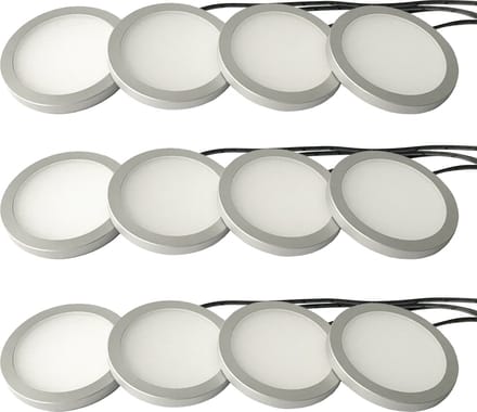 LETT® Opbouw LED Spotjes met Dimknop - Set van 12 Lampjes - Kastverlichting