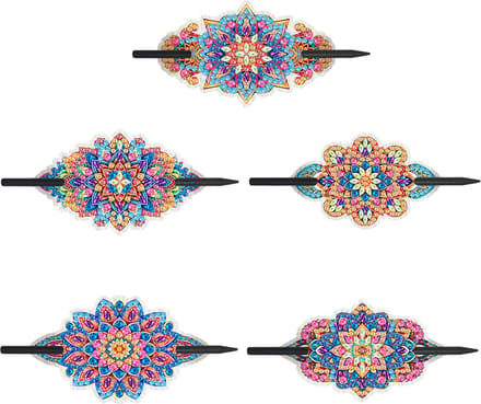 Haarspelden - 208 - Mandala - set van 5 - diamond painting - compleet pakket - Diamond painting by Wietske