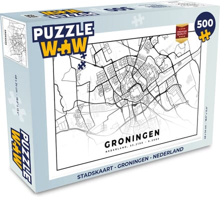 Puzzel Stadskaart - Groningen - Nederland - Legpuzzel - Puzzel 500 stukjes - Plattegrond