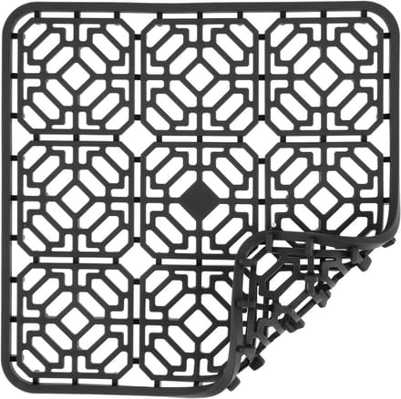 MONOO Gootsteenmat - Zwart - Vierkant - Siliconen - 30x30cm - BPA-Vrij - Extra Dik