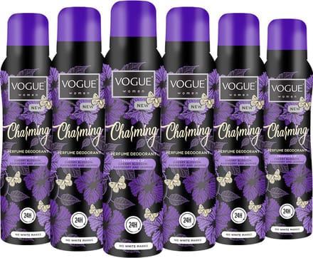 Vogue Charming Parfum Deodorant - Voordeelverpakking 6 x 150 ml