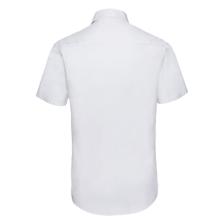 Russell Collection Heren Stretch Overhemd Met Korte Mouwen (Wit)