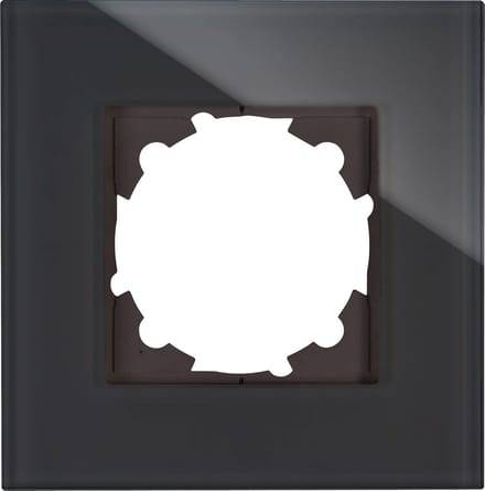 Zwart glazen afdekframe voor schakelaars en stopcontacten 99 x 99 mm