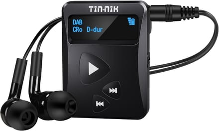 Draagbare Radio - Digitale Ontvanger - Sport en Beweging - OLED Display - 27 Gram - Zwart