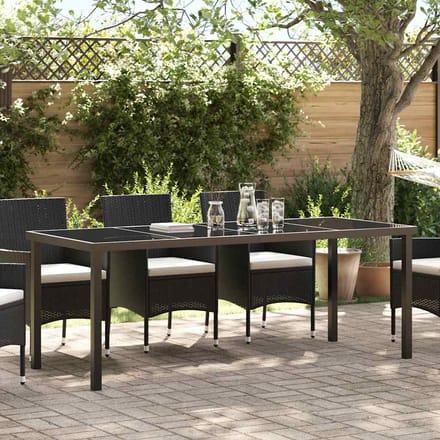 vidaXL Tuinstafel Zwart 200 x 80 x 73 cm Metaal